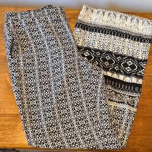 Black and White Patterned Dress Pants